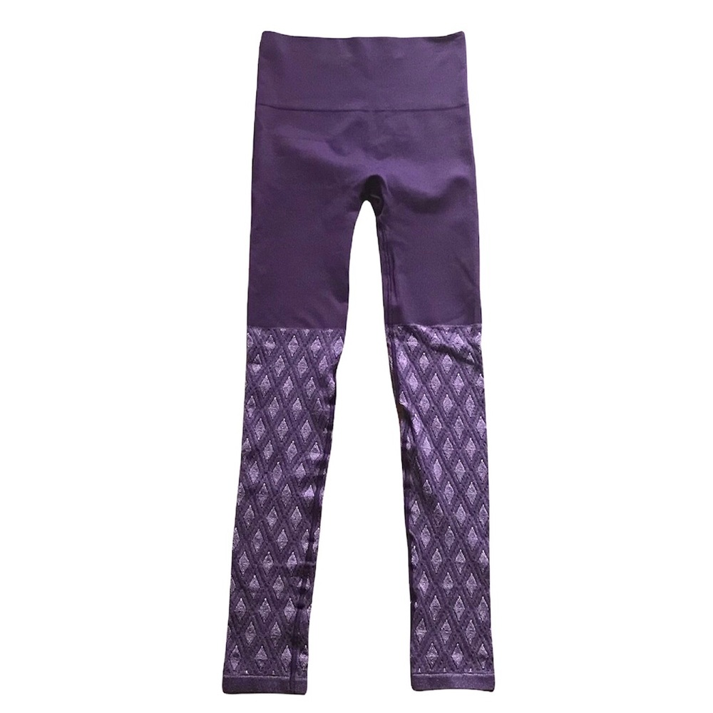 Tema Athletics High Waisted Textured Purple Leggings